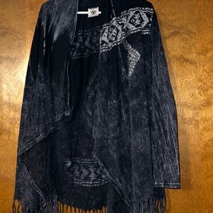 Vocal Black and Gray Textured Cardigan